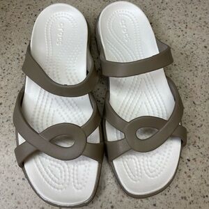 CROCS Meleen Twist Sandal Women Slippers Tan Size 6